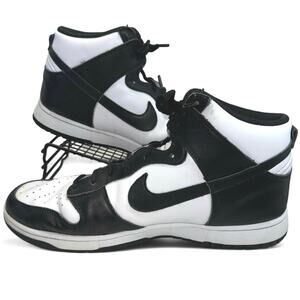 Nike Dunk High Top Retro “Panda” Black White Leather Basketball Shoes men sz 13